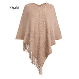 Knitted Beaded Tassel Shawl Cloak