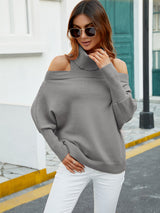 Sexy Solid Color Lapel Sweater