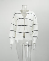 Striped Cardigan Short Loose Sweater