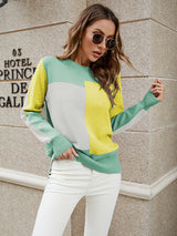 Pullover Stitching Contrast Sweater