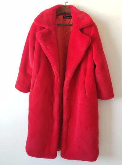 Women High Quality Faux Rabbit Fur Coat