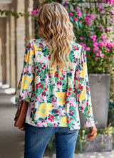Women Floral Long Sleeve Top Shirt