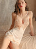 Lace Gauze Satin Split Ice Silk Sexy Pajamas