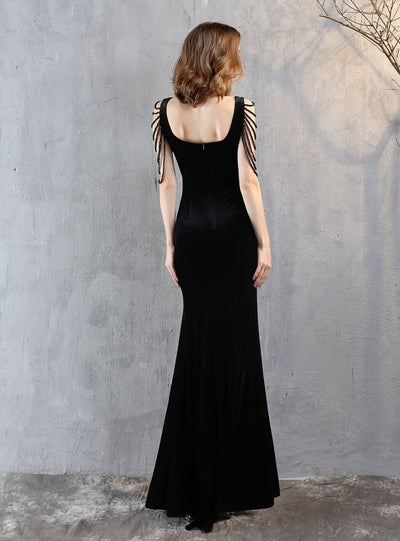 Mermaid V-neck Velvet Party Dress