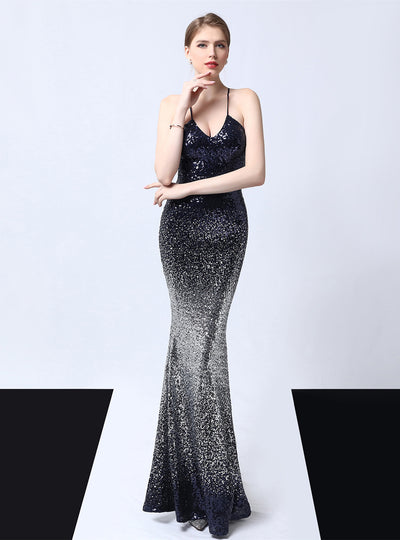Party Slim Sequined Evening Dress