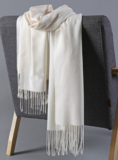 Cashmere Like Scarf Double-Sided Shawl Warm Knitting