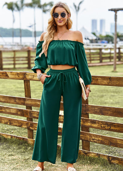 Tube Top Wide Leg Trousers Suit