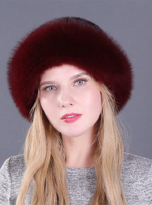 Mink Fur Hat With Fox Brim Fashion Hat