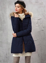 Winter Down Jacket Embroidery Fur Jacket Warm 