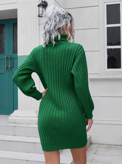 Women Pit High Necked Short Dress