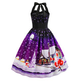 Women Halter Vintage Christmas Dress