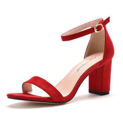 7 cm Thick Heel Round Head Square Root Sandals
