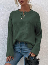 Round Neck Button-down Cardigan Sweater