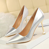 High-heeled Patent Leather Thin Shoes