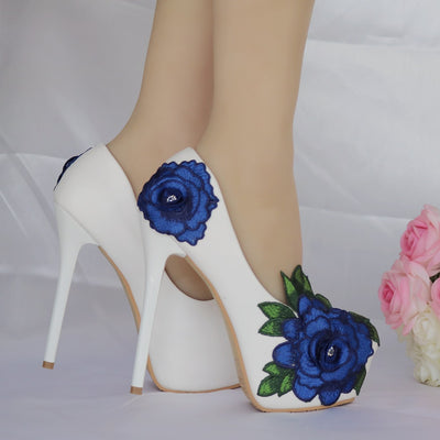 14 cm Big Flower Banquet High Heels Shoes