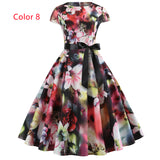 Retro Printed Short Sleeve Dress
