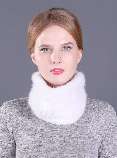 Petals Warm Mink Fur Collar Scarf