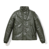 Short Leather Coat Padded Cotton Coat