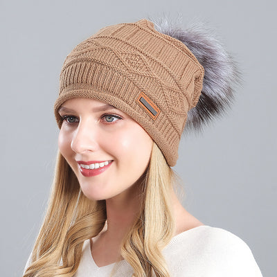 Knitted Hats Ladies Wool Hats Thickened