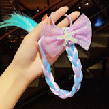 Colorful Braid Headband Kids Ponytail Holder Rubber