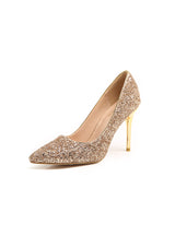Shallow Pointed Stiletto Sequined High Heels Shoes