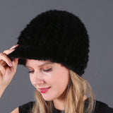 Mink Hats Fur Woven Winter Fur Hats
