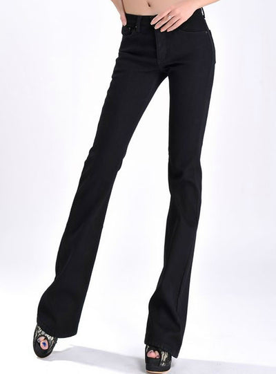 Long Thicken Fleece Flare Winter Jeans Femme Wide
