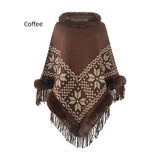 Bead Tassel Hem Cape Shawl