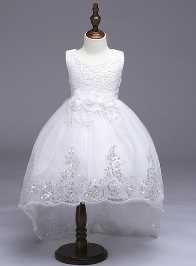 Cute Formal Kids Embroidery Flowers Princess Dresses