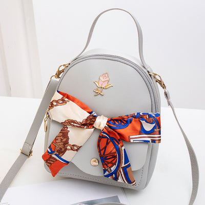 Silk Scarves Single Shoulder Pu Backpack