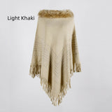 Fringe Collar Beaded Shawl Cloak