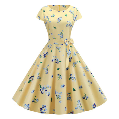 Fashion Printed Big Swing Dress