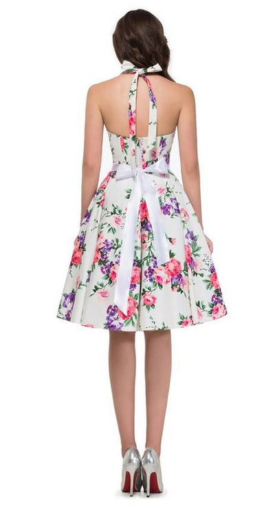 Retro Printed Sling Dress