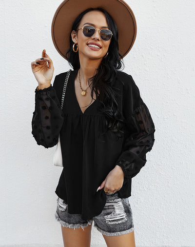 Long Sleeve Casual Stitching Top