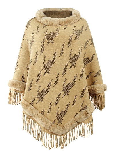 Sweater Collar Tassel Shawl Cloak