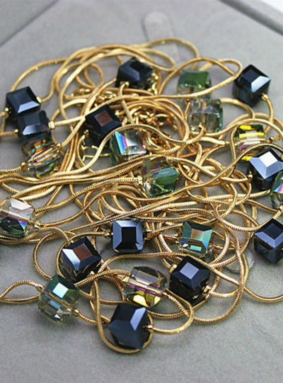 Crystal Bead Sweater Chain Necklaces & Pendants 