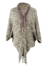 Cape Cardigan Fur Collar Tassel Sweater