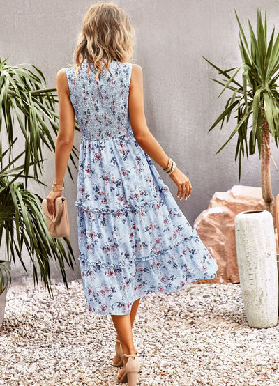 Women Leisure Print Sleeve Dress