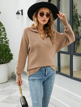 Loose Turtleneck Top Solid Color Sweater