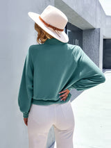 Women Long Sleeve Solid Color Top