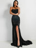 Long Mop Dress Matching Chest Shoulder-exposed Sequins