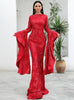 Retro Trumpet Sleeve Party Mop Evening Dress Skirt