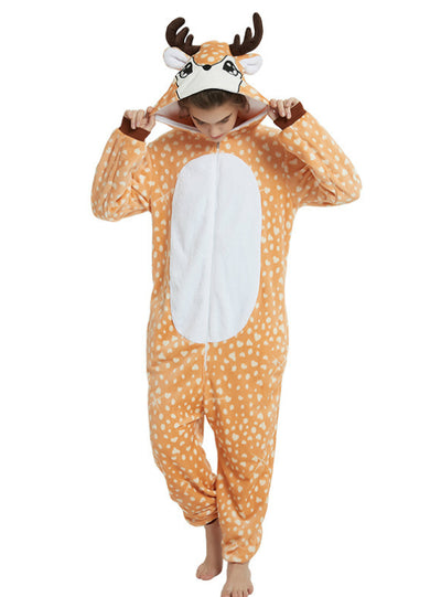 Cute Sika Deer Jumpsuit Cartoon Casual Home Clothes
