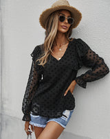 Solid Color V-neck T-shirt