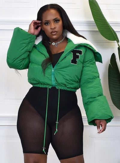 Embroidered Stand Collar Cotton-padded Coat