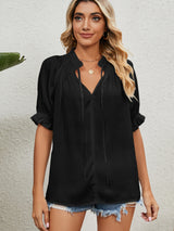 Women Pleated Chiffon Top Shirt