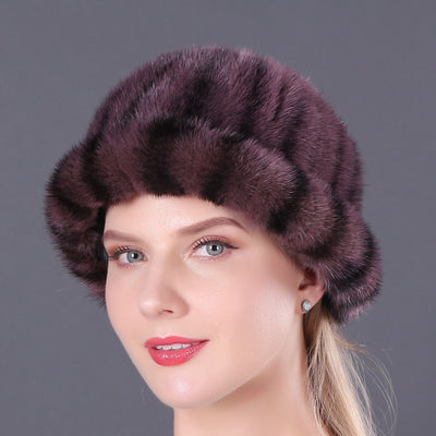 Mink Fur Ladies Keep Warm Hats