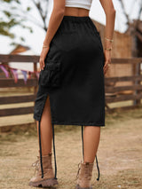 Women Denim Lace-up Skirt