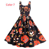 Halloween Sleeveless Party Print Dress