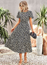 Summer Print Short-sleeved Dress